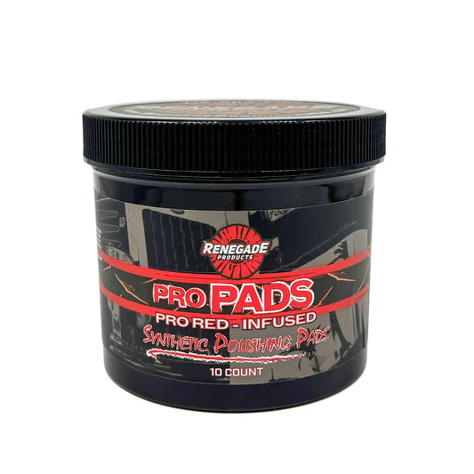 10-Pack Red-Infused Polishing Pads – Synthetic Pro Pads for Aggressive Cutting & Metal Polishing, Heavy Duty Surface Restoration Tools