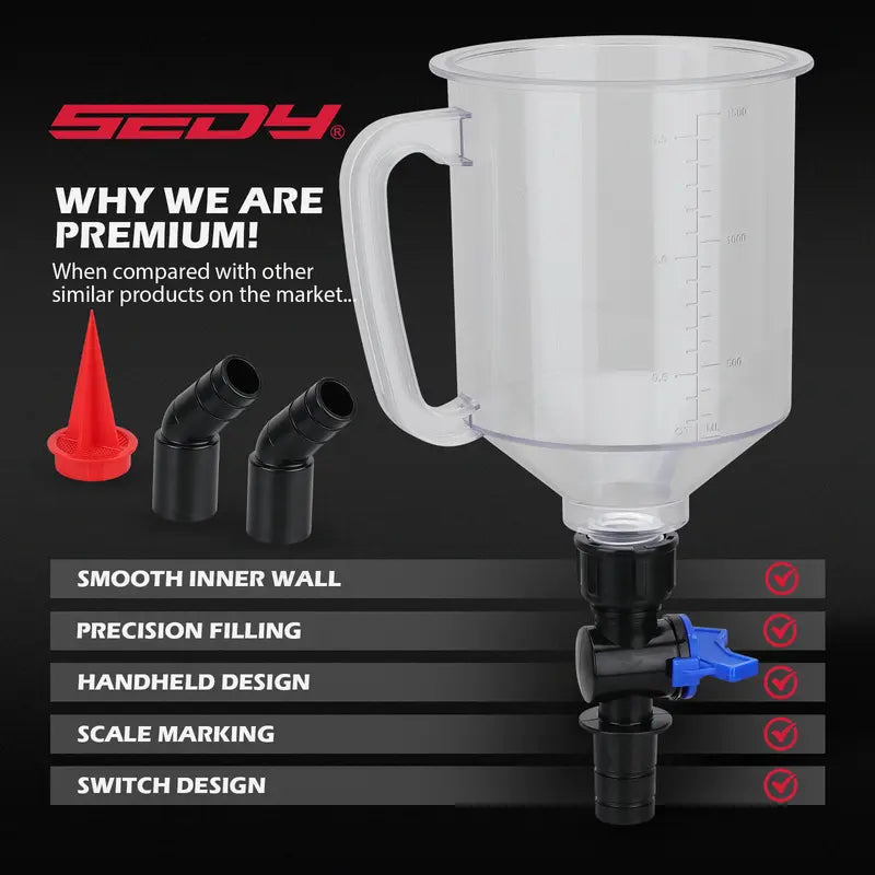 18-Piece Automotive Engine Oil Funnel Kit – 1.5L Car Maintenance Tool Set with 12 Adapters, Elbow Fitting, Magnetic Hooks & Storage Tray for GM, Ford, BMW, Audi & Land Rover