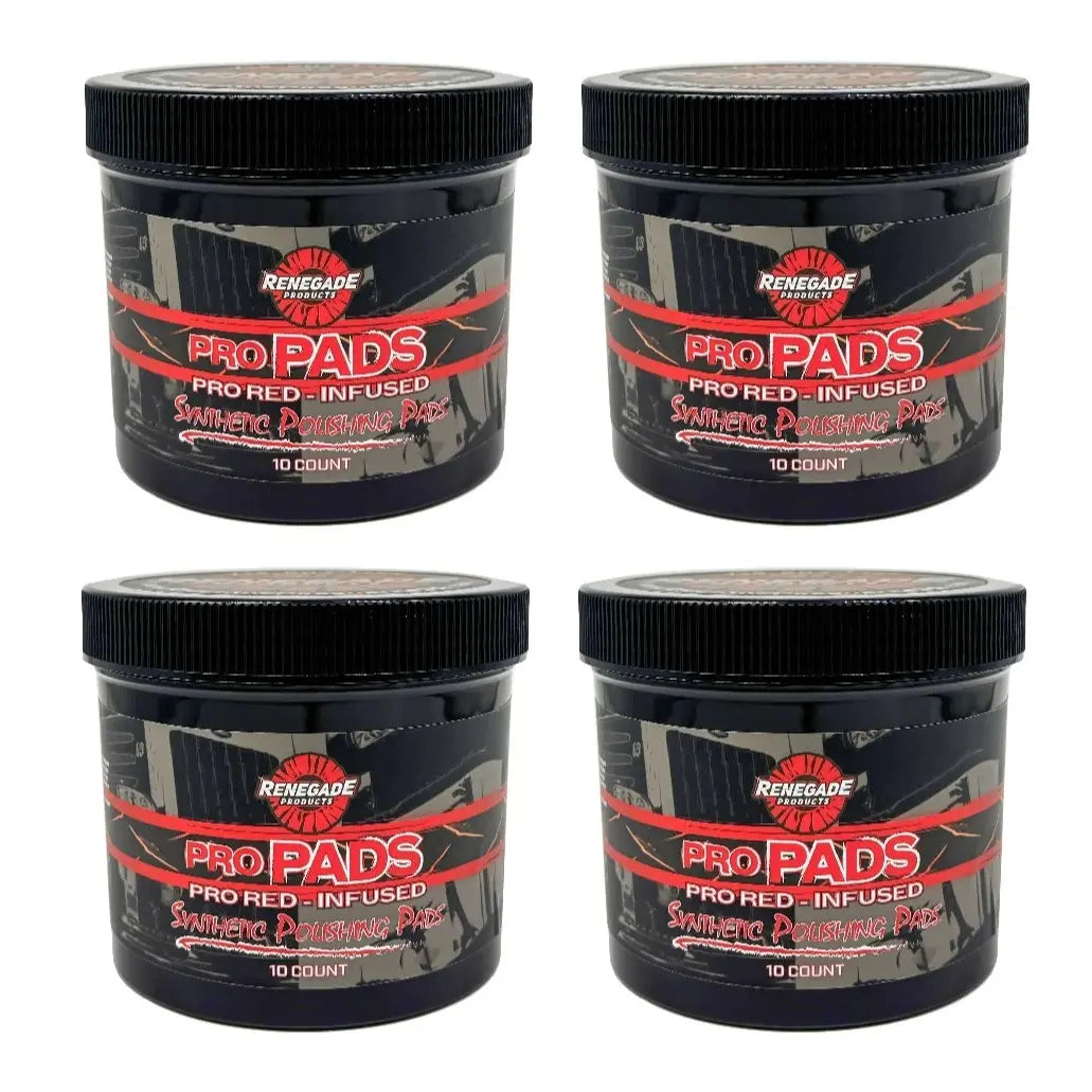 10-Pack Red-Infused Polishing Pads – Synthetic Pro Pads for Aggressive Cutting & Metal Polishing, Heavy Duty Surface Restoration Tools